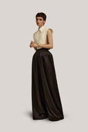 Aether Cropped Collared Neck Taffeta Top for women, from POEM, The Viet Concept 