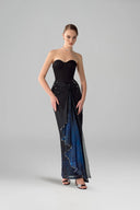 Charm Ombre Crystal-Embellished Corset Satin Organza Maxi Dress for women, from DANG PHONG DESIGNER, The Viet Concept