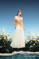 Sable Ombre Pleated Silk Bustier Evening Gown for women, from LINH PHUNG, The Viet Concept