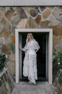 Thomas Lace-Up Rose Asymmetric Maxi Dress for women, from WHITE PLAN, The Viet Concept