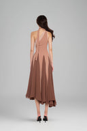  Brown Belle One-shoulder Midi Dress for women, from Huelley Rose, The Viet Concept 