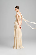 Macias Sheath Back Slit Faux Fur Floor Length Dress for women, from Maison Des Copains, The Viet Concept 