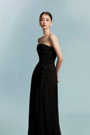 Soma Noir Pleated Mesh Draped Dress for women, from BYDI, The Viet Concept 
