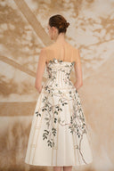 ROSEE de MATIN • Ivory Printed Strapless Dress