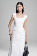 White Becca Tailored Midi Dress for women, from HOBB, The Viet Concept 