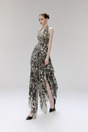 Meraki Gold Lace Halter Neck Mullet for women, from SORAMAME, The Viet Concept