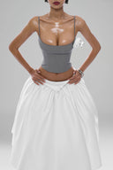 Gray Pie Top for woman, from HUELLEY ROSE, The Viet Concept 