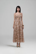 Xavia Brown Lace Tulle Formal Evening Gown for women, from JOSEPHINE, The Viet Concept