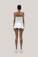 White Lenja Mini Skirt for women, from Huelley Rose, The Viet Concept 