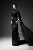 GVLUX • Étoile Marée Sequin Cape Gown