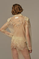 Somnolence Ivory Tulle Shirt And Pant Set for women, from POEM, The Viet Concept