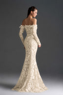 IHF STUDIO • Roselle Floral Garden Lace Off-Shoulder Mermaid Dress