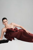 Red Garnet Sculpted Gown for women, from Lecia, the Viet Concept 