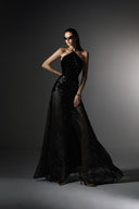 Silene Embellished Velvet Lace Halter Neck Floor-Length Dress for women, from SORAMAME, The Viet Concept