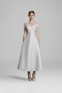 LARMES • Elizabeth Ivory Sculpted Evening Gown