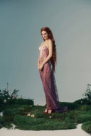 Antheia Lilac Lace Floral Couture Dress for women, from LA VIERGE, The Viet Concept 