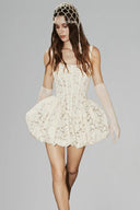 Cream Collins Corset Lace Mini Dress for women, from HUONG, The Viet Concept 