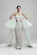 Dew And Ember Japanese Leather Mesh Maxi Dress for women, from LINH DOAN, The Viet Concept 