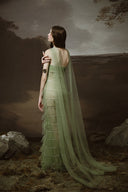 Sabrina Crystal Beaded Halter Cape Evening Gown for women, from LINH PHUNG, The Viet Concept