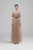 Abigail Off-Shoulder Tulle Silk Maxi Dress for women, from JOSEPHINE, The Viet Concept 