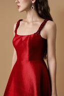 Verdant Éclat Hand-Braided Strap Taffeta A-Line Gown for women, from IHF ATELIER, The Viet Concept