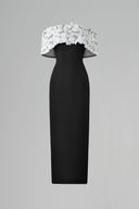 Florentia Pearl Embellished Noir Gown for women, from CALISTA, The Viet Concept