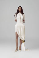 White Novara Maxi Dress for woman, from POEM, The Viet Concept 