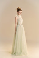 LINH PHUNG • Delysia Pastel Mint Illusion Tulle Gown