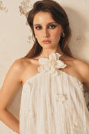 XITA • Aurora Silk Fringe Halter Mini Dress