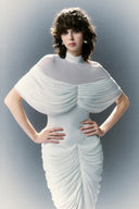 HA THANH VIET • Brilliant Sculpted Draped Stretch Jersey Gown
