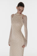 L'ALLÉE • Textured 3D Feather Long Dress