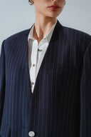 HOBB • Structured Striped Twill Blazer