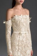 IHF STUDIO • Roselle Floral Garden Lace Off-Shoulder Mermaid Dress