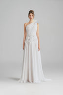 Odenlin Couture One-Shoulder Draped Silk Evening Gown for women, from CALISTA, The Viet Concept