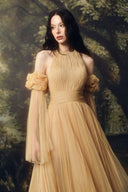 LINH PHUNG • Heliora Crystal-Embellished Pleated Tulle Midi A-Line Dress