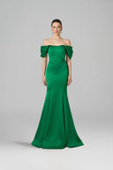 Silk Taffeta Strapless Bustier A-Line Gown With Front Split for women, from IHF ATELIER, The Viet Concept 