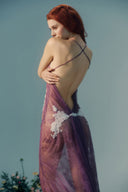 Antheia Lilac Lace Floral Couture Dress for women, from LA VIERGE, The Viet Concept 