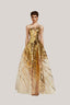 Lustre A-Line Illusion Neck Mesh Floor Length Dress for women, from POEM, The Viet Concept 