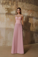 L' SCARLETT • Rosé Crystal Bloom A-Line Maxi Dress