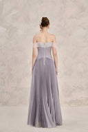 Riona Pearl Silk Off-Shoulder Corset Evening Gown for women, from LINH PHUNG, The Viet Concept