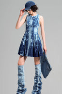Sleeveless Tie-Dye Mini Dress for women, from GVLUX, The Viet Concept 