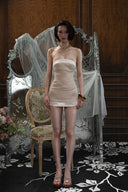 HUELLEY ROSE • Zoura Silk-Blend Beaded Crystal Mini Dress