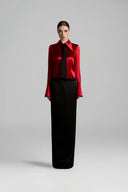 Crimson Étoile Silk Satin Slim-Fit Shirt for women, from IHF STUDIO, The Viet Concept 