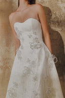 L' SCARLETT • Crystal Blossom A-Line Lace Maxi Dress