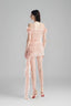 Baby Pink Off-Shoulder Cropped Top with 3D Floral Ruffled Layers for women, from Must have, The Viet Concept 