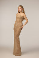 21SIX • Ravena Crystal-Embellished Strapless Tulle Corset Gown