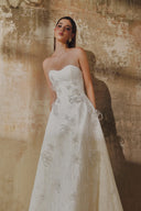 L' SCARLETT • Crystal Blossom A-Line Lace Maxi Dress