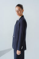 HOBB • Structured Striped Twill Blazer