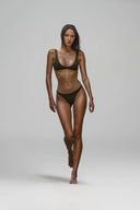 Moss Épure Stretch Bikini Bottom for women, from HUELLEY ROSE, The Viet Concept