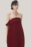 Red Velvet Nhung Cocoon Off-Shoulder Velvet Maxi Dress for women, from TINH, The Viet Concept 